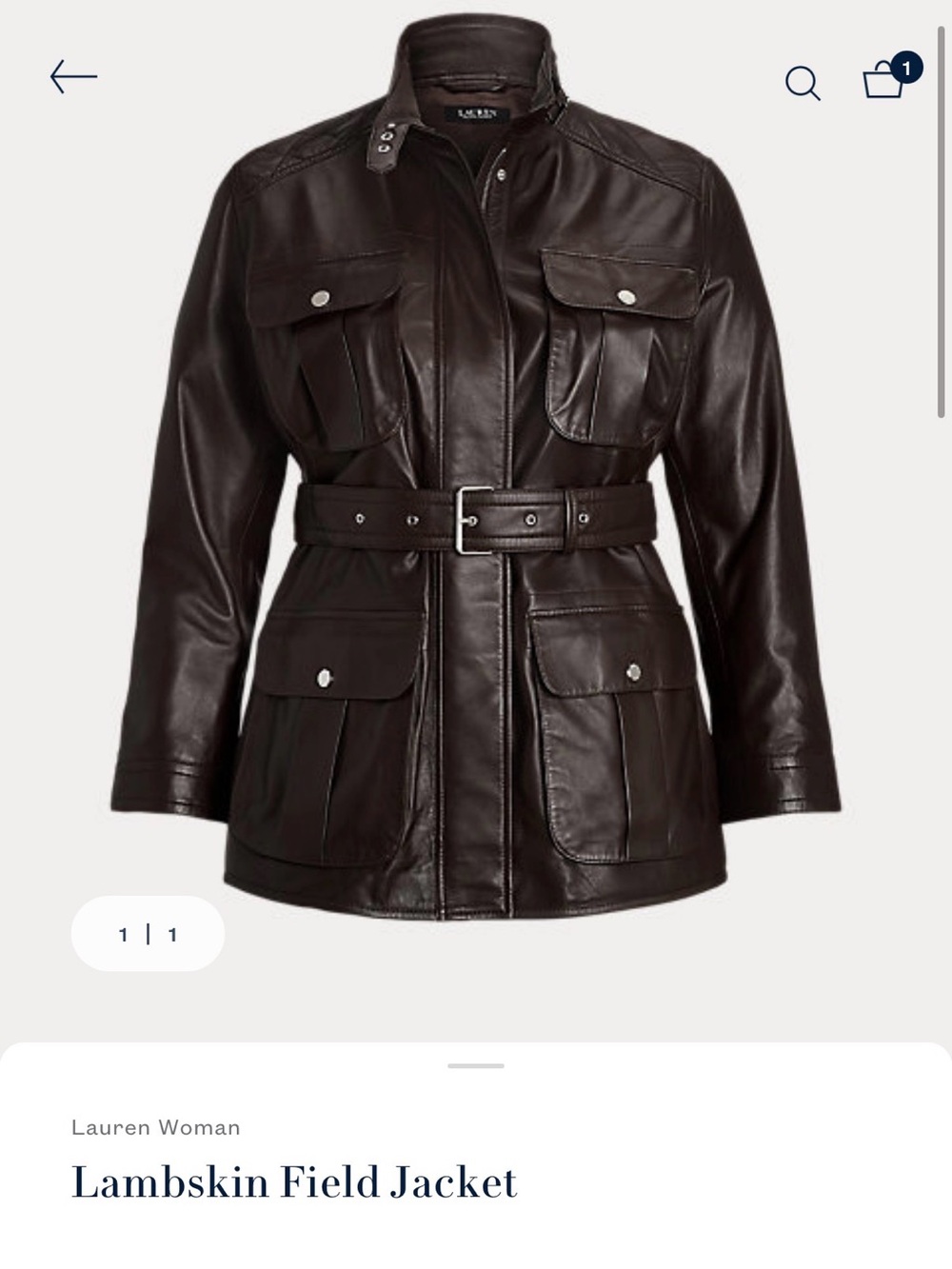 LAUREN RALPH LAUREN Women’s Dark Brown Leather Belted Jacket NWT SIZE 10